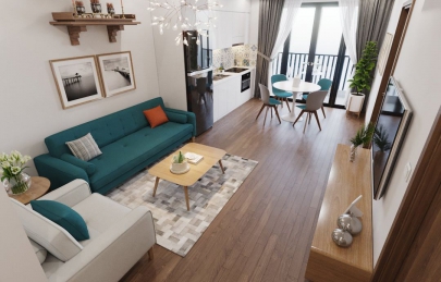 Thiết kế thi công nội thất chung cư căn hộ 67m2 Iris Garden - Hà Nội